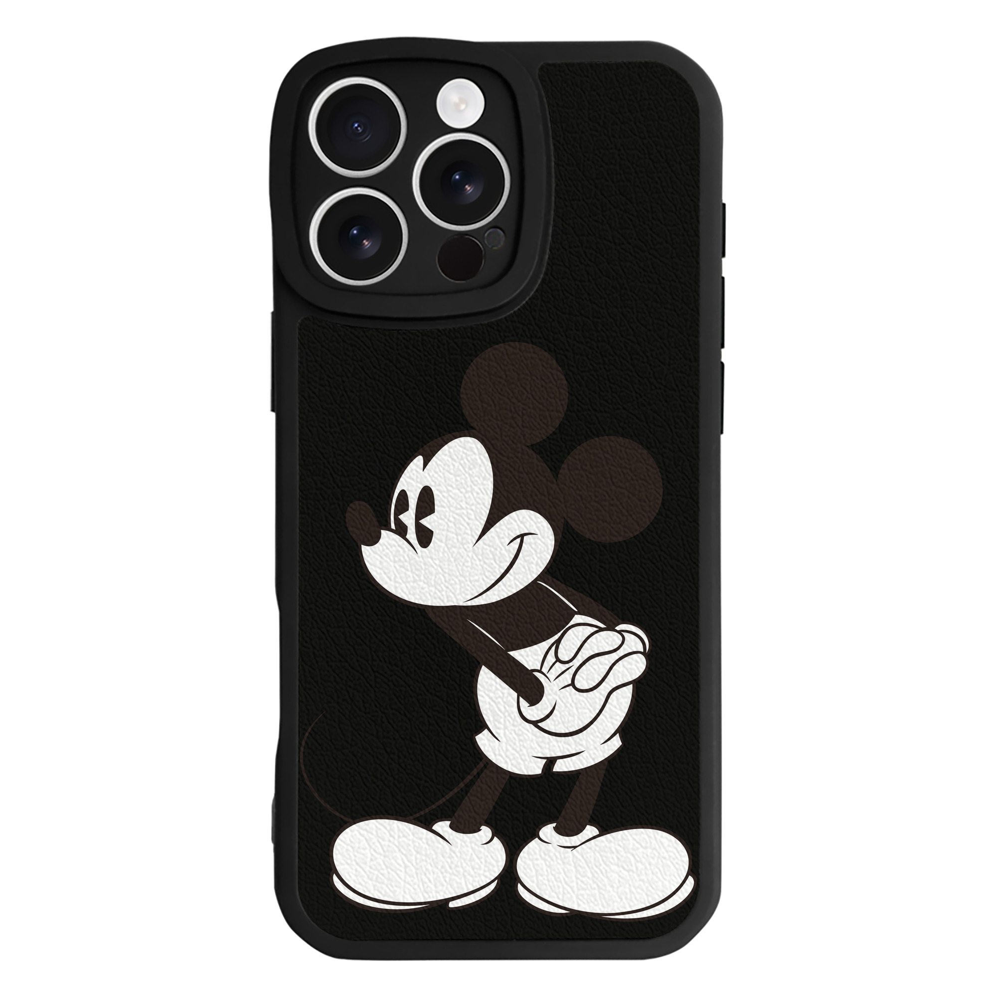 （画像用） ミッキーマウス Mickey Mouse 【iPhone 16シリーズ対応】シリコンスマホケース（レザー調） 材質：シリコン